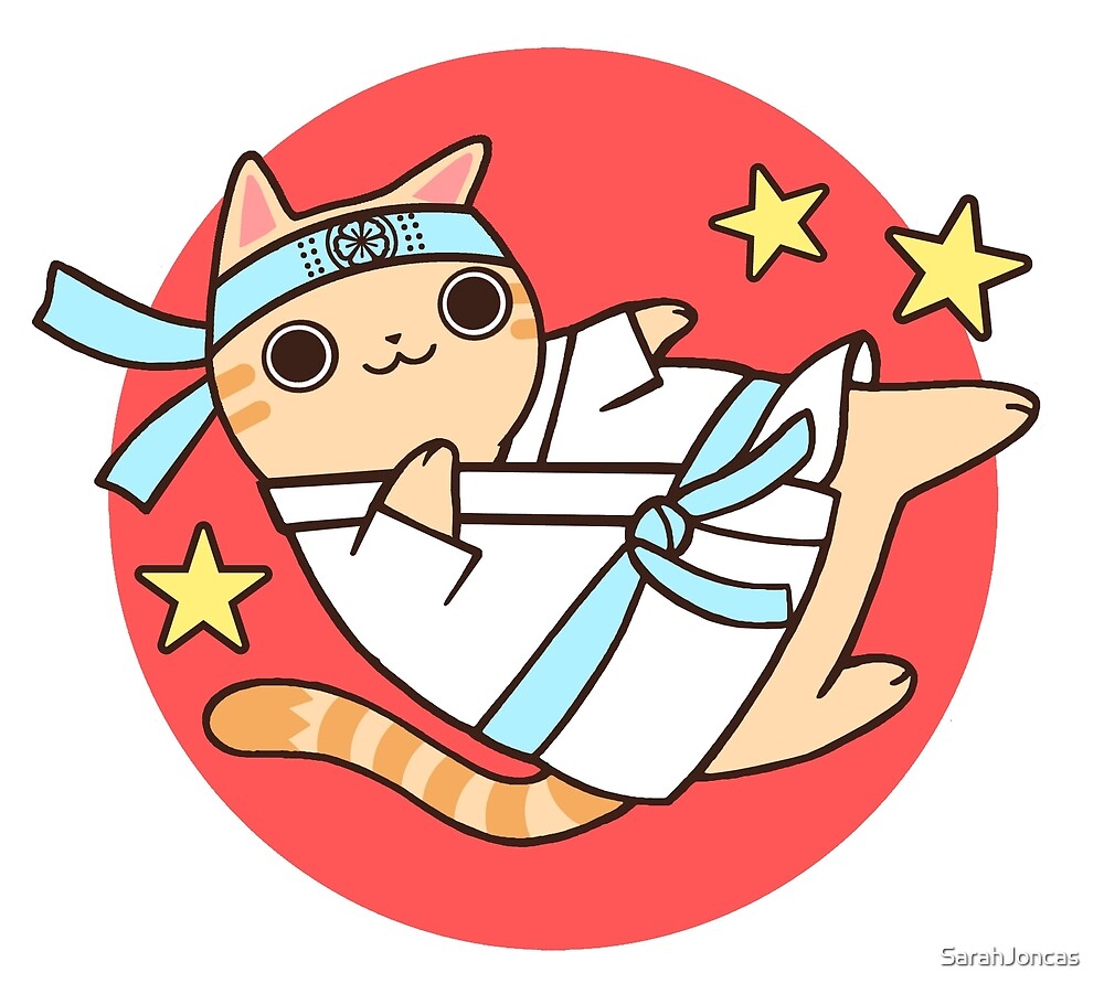 "Karate Cat" by SarahJoncas Redbubble