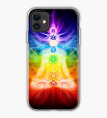 Chakras and energy flow on human body art photo print iPhone Case