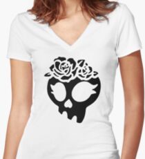 Mama Schädel Tailliertes T-Shirt mit V-Ausschnitt