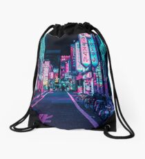 Tokyo - A Neon Wonderland Drawstring Bag