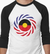 Australian Aboriginal American Multinational Patriot Flag Series Baseball ¾ Sleeve T-Shirt