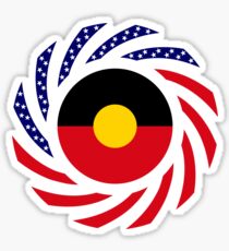 Australian Aboriginal American Multinational Patriot Flag Series Sticker