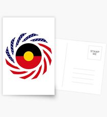 Australian Aboriginal American Multinational Patriot Flag Series Postcards