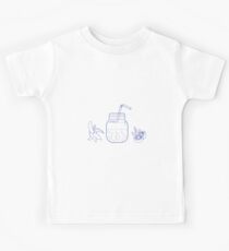 Jar with smoothies and ingredients for smoothie. Kids Tee