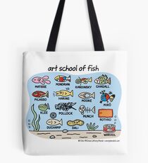 Bolsa de tela escuela de arte de pescado