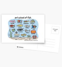 Kunstschule für Fisch Postkarten