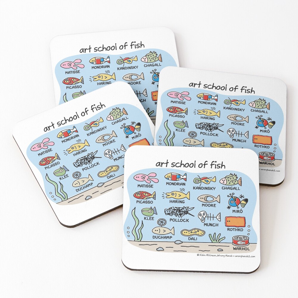 art school of fish Coasters (Set of 4)
