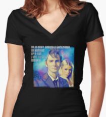 10TH and Rose Women's Fitted V-Neck T-Shirt