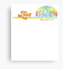Vintage Retro Zion National Park Sticker Metal Print
