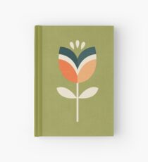 Retro Tulip - Orange and Olive Green Hardcover Journal