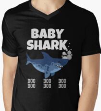 Camiseta para hombre de cuello en v Camiseta Baby Shark