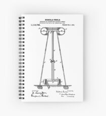 Tesla Coil Patent Black Spiral Notebook