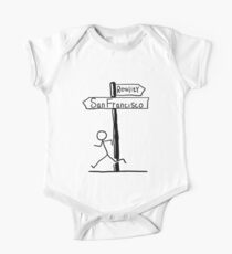 Funny "Reality vs San Francisco" Signpost Themed Design One Piece - Short Sleeve