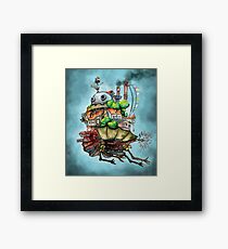 Howl's Moving Castle in Watercolor Framed Print