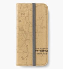 Map Of Honolulu 1893 iPhone Wallet/Case/Skin