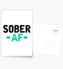 Sober AF Gift | Sobriety AA NA Recovery Anniversary, 12 Steps - I'm Clean from Drinking and other Narcotics! Sponsor Gift Postcards