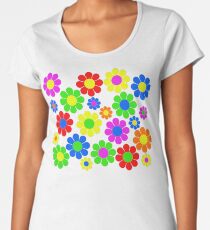 Hippie-Blumen-Gänseblümchen-Frühlings-Muster Premium Rundhals-Shirt