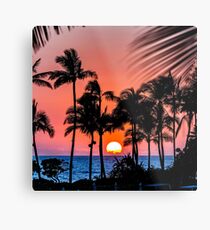 Lámina metálica Puesta de sol de Oahu