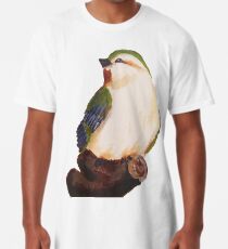 grüner Vogel. Longshirt