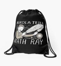 nikola tesla death ray Drawstring Bag