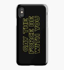 Gay the Force (yellow, outline) iPhone Case