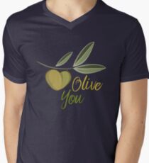 Olive You funny Graphic V-Neck T-Shirt