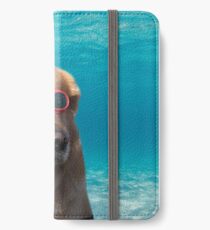 Schwimmer Hund iPhone Flip-Case/Hülle/Skin