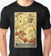 The Lure of the Underground - London vintage poster Slim Fit T-Shirt