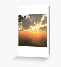 Cloudy Sunrise Over Water Greeting Card