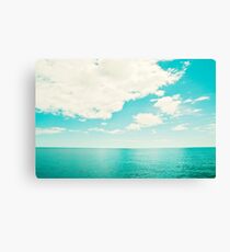 Turquoise Ocean Seascape, Aqua Teal Sea Photography Canvas Print
