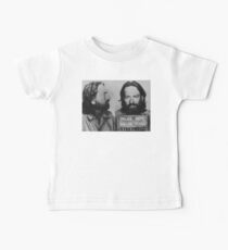 Willie Nelson Mug Shot Horizontal Black and White Mugshot Baby Tee