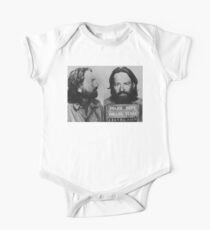 Willie Nelson Mug Shot Horizontal Black and White Mugshot One Piece - Short Sleeve