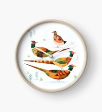Three Pheasants and a Partridge Clock