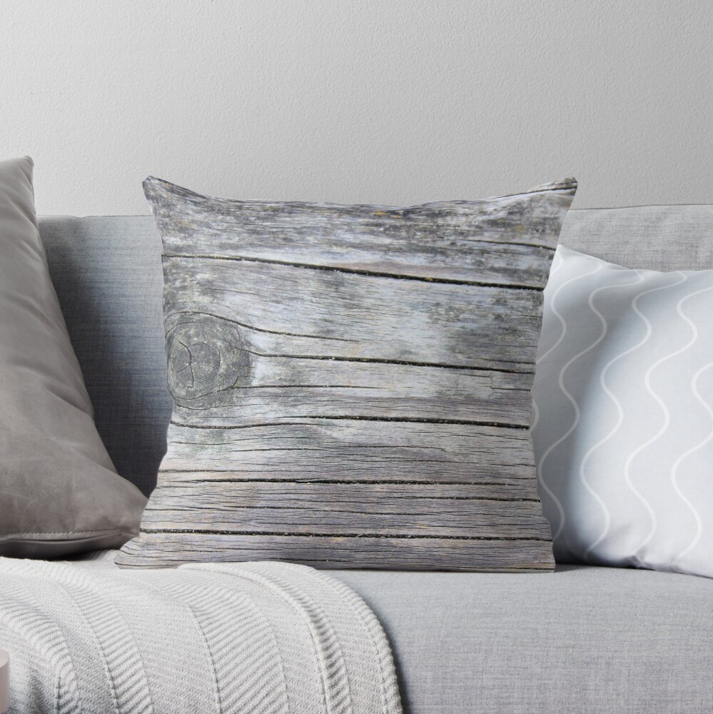 Knotted wood Throw Pillow