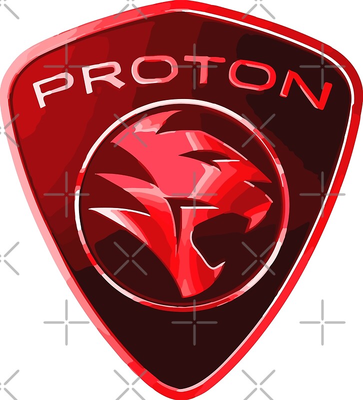 "Proton Power Red Proton Car Badge" by DylanJaimz Redbubble