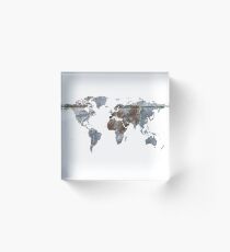 World map Acrylic Block