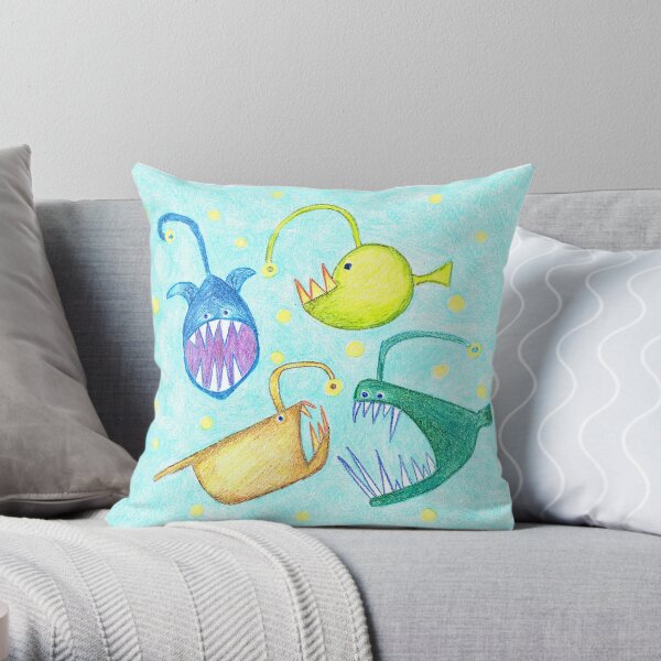 Monsters of the Deep Throw Pillow