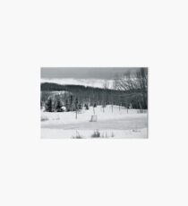 Black and White Pond Hockey Art Board