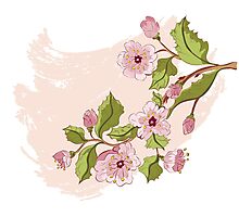 "Colored Sketch of Sakura Branch 3" by AnnArtshock | Redbubble