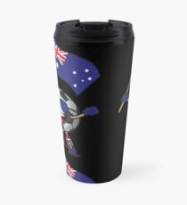 Australia Football Team Soccer Ball With National Flag Fan Shirt Travel Mug