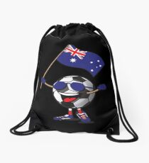 Australia Football Team Soccer Ball With National Flag Fan Shirt Drawstring Bag