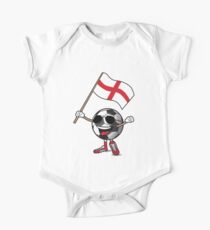 England Football Team Soccer Ball With National Flag Fan Shirt One Piece - Short Sleeve