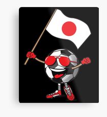 Japan Football Team Soccer Ball With National Flag Fan Shirt Metal Print