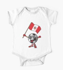 Peru Football Team Soccer Ball With National Flag Fan Shirt One Piece - Short Sleeve