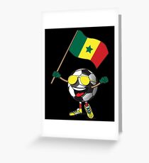 Senegal Football Team Soccer Ball With National Flag Fan Shirt Greeting Card