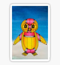 Pencil Penguin Drawing Sticker