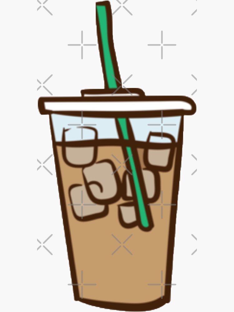 "Iced coffee" Sticker by kathleenkwiat Redbubble