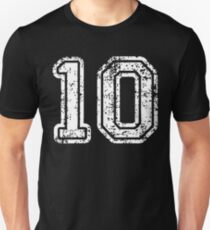 Sport Team Jersey 10 T Shirt Football Soccer Baseball Hockey Basketball Ten 10 010 Number Unisex T-Shirt