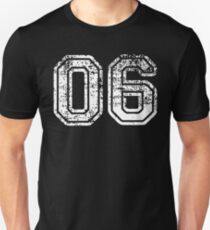 Sport Team Jersey 06 T Shirt Football Soccer Baseball Hockey Basketball Six 6 06 Number Unisex T-Shirt