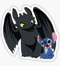 Stitch and Toothless Sticker